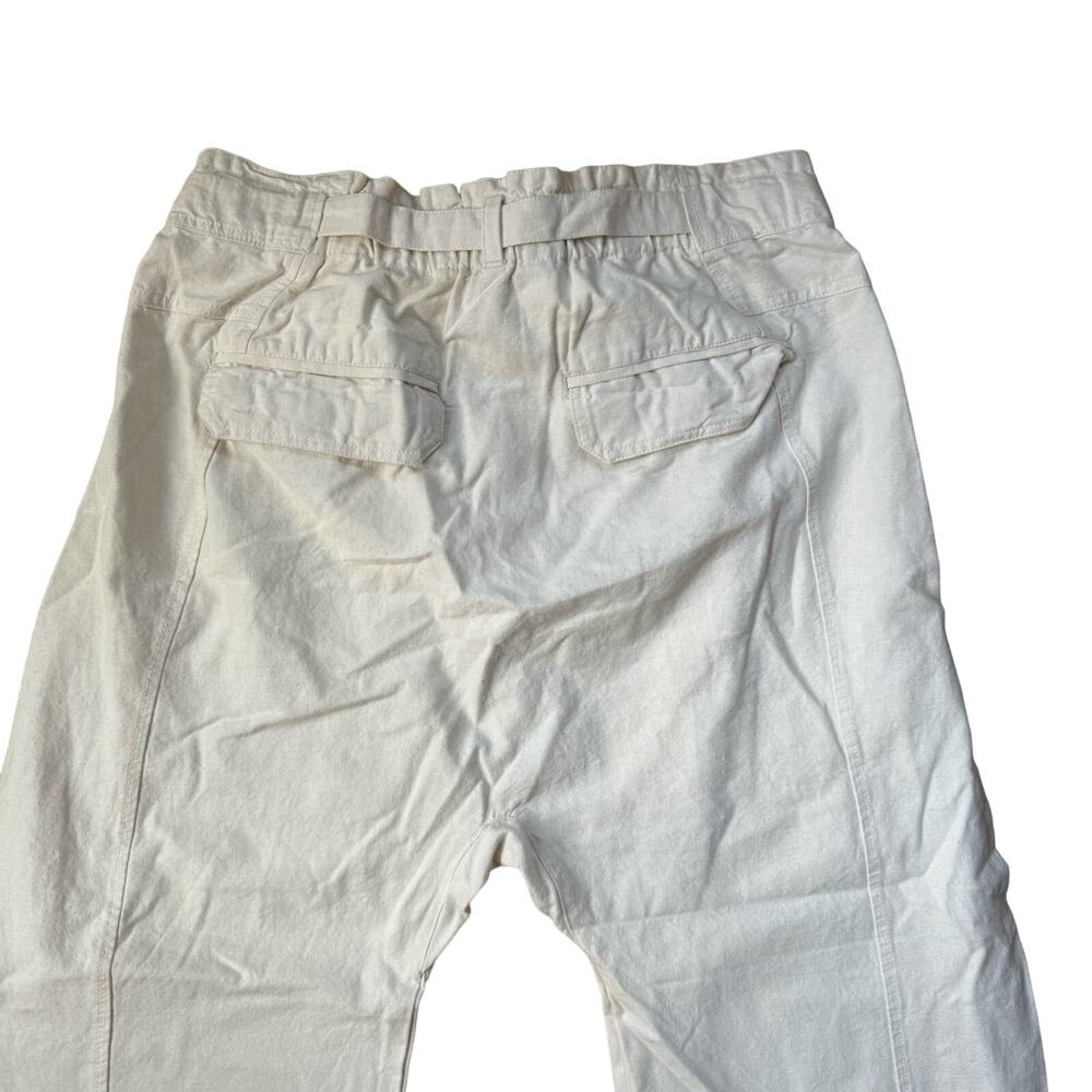 NWT Free People Sky Rider Drop Crotch Harem Ecru Cotton Linen Pants Size Large - Picture 4 of 8